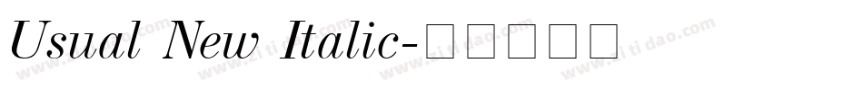 Usual New Italic字体转换